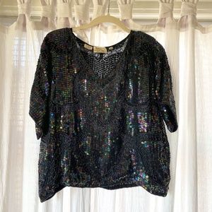 Vintage Jeffrey Laurence Sequin Crop Top